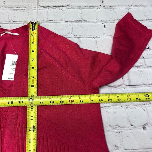 NWT 89th Madison Women Open Front Cardigan Sweater Size Medium Hot Pink M167 -16 - Picture 4 of 14